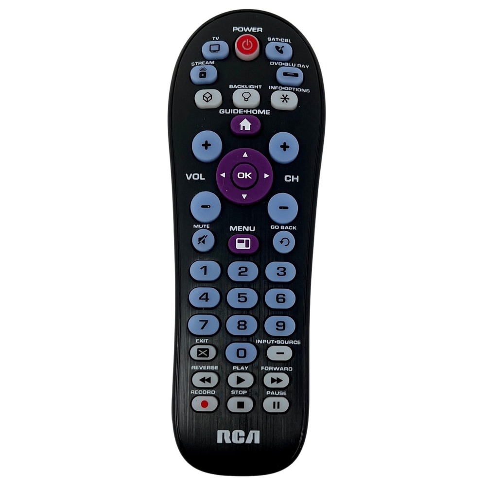 RCA RCR414BHE Universal Remote Control Backlit 4-Device TV Stream DVD‎ Black
